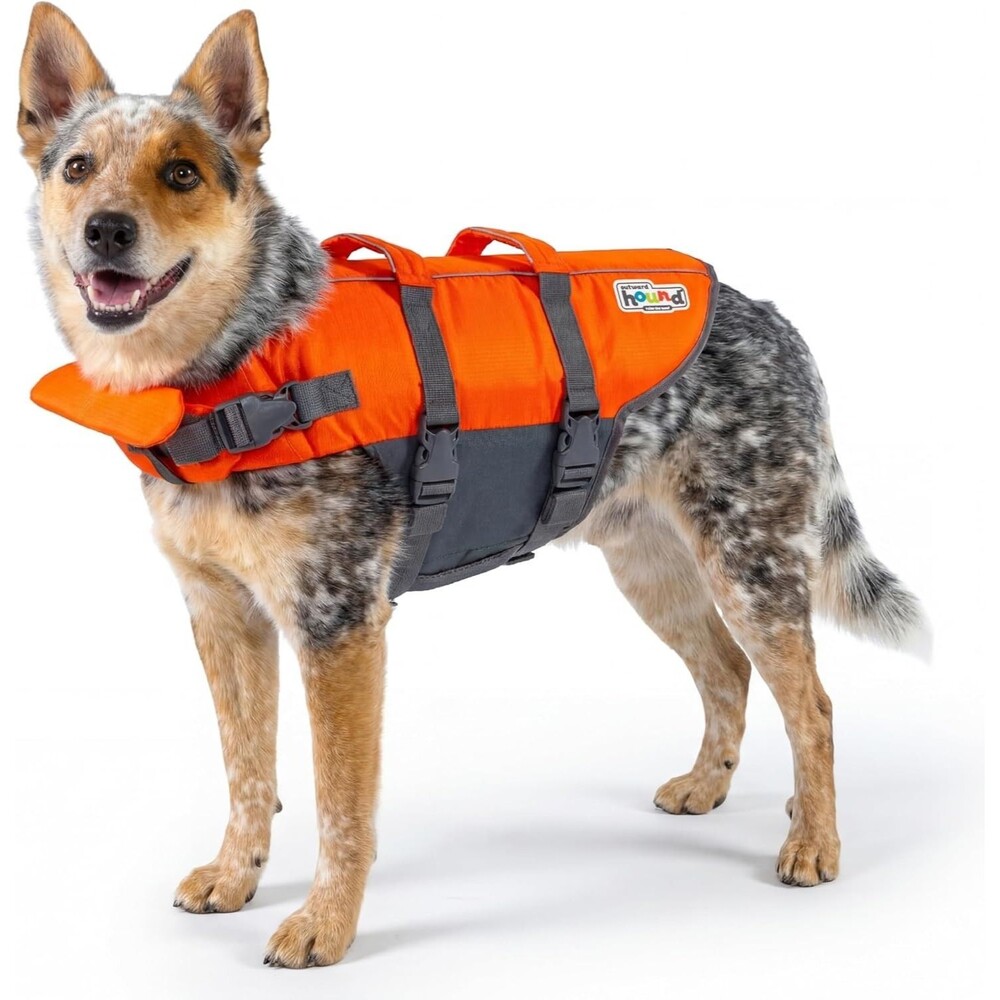 Outward Hound Granby Splash Dog Life Jacket Orange Medium MD 21-27” NWT